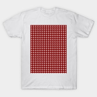 Dark Christmas Candy Apple Red Houndstooth Check T-Shirt